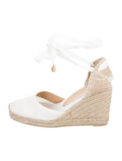 Pre-owned Castaã±er Canvas Colorblock Pattern D'orsay Pumps In Neutral