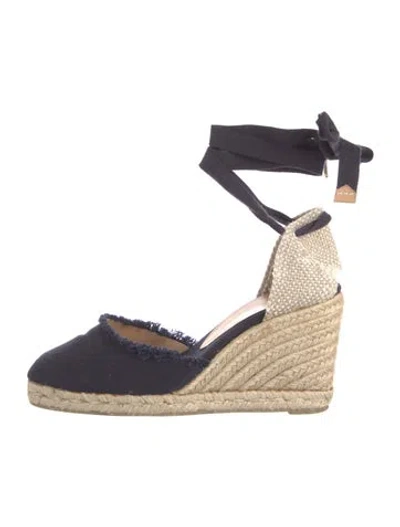 Pre-owned Castaã±er Canvas Colorblock Pattern Espadrilles