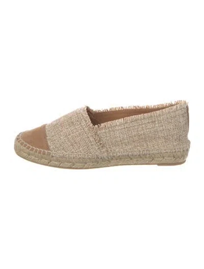 Pre-owned Castaã±er Canvas Colorblock Pattern Espadrilles In Neutral