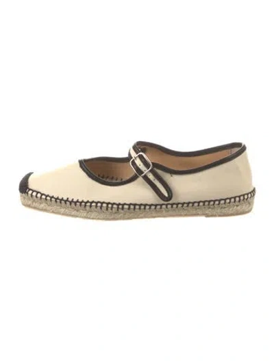 Pre-owned Castaã±er Canvas Colorblock Pattern Espadrilles In Neutral
