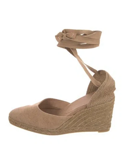 Pre-owned Castaã±er Canvas D'orsay Pumps In Brown