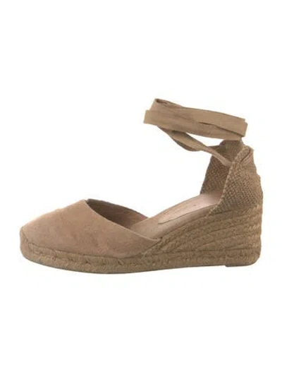 Pre-owned Castaã±er Canvas D'orsay Pumps In Brown