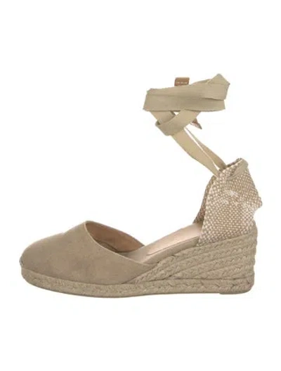 Pre-owned Castaã±er Canvas D'orsay Pumps In Brown