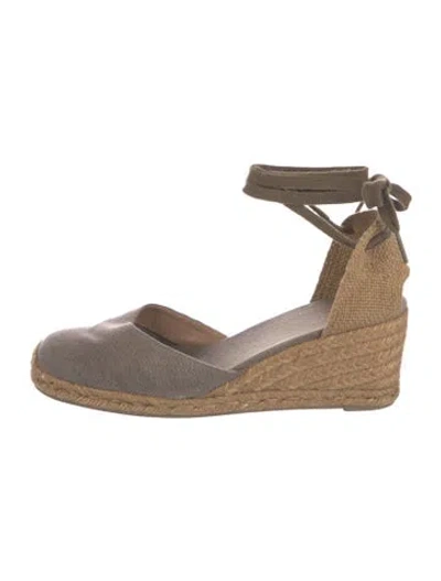 Pre-owned Castaã±er Canvas D'orsay Pumps In Brown