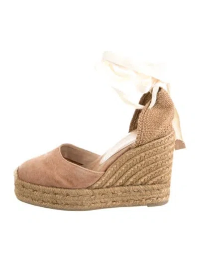 Pre-owned Castaã±er Canvas D'orsay Pumps In Brown