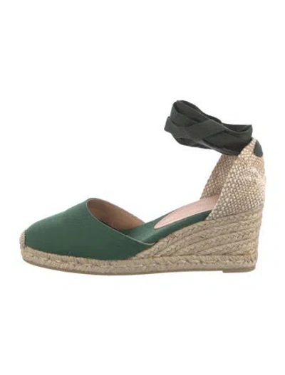 Pre-owned Castaã±er Canvas D'orsay Pumps In Green