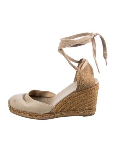 Pre-owned Castaã±er Canvas D'orsay Pumps In Green