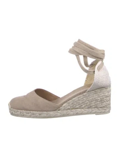 Pre-owned Castaã±er Canvas D'orsay Pumps In Neutral