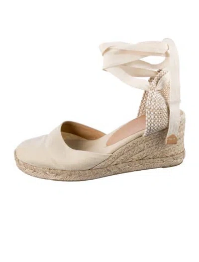 Pre-owned Castaã±er Canvas D'orsay Pumps In Neutral