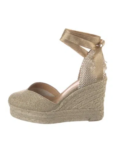 Pre-owned Castaã±er Canvas D'orsay Pumps In Neutral