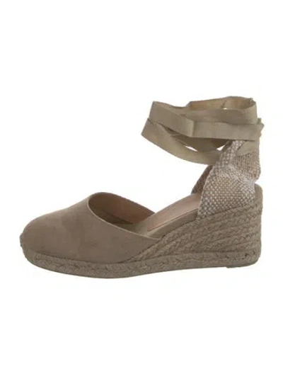 Pre-owned Castaã±er Canvas D'orsay Pumps In Neutral