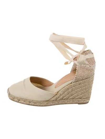 Pre-owned Castaã±er Canvas D'orsay Pumps In Neutral