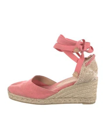 Pre-owned Castaã±er Canvas D'orsay Pumps In Pink