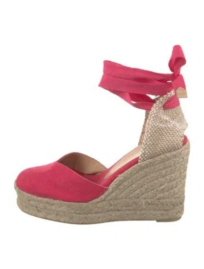 Pre-owned Castaã±er Canvas D'orsay Pumps In Pink