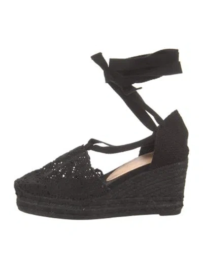 Pre-owned Castaã±er Canvas Espadrilles In Black