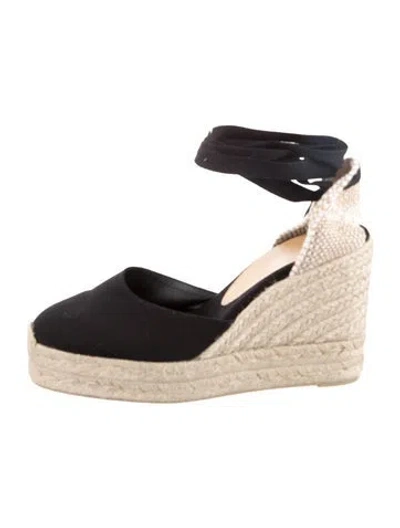 Pre-owned Castaã±er Canvas Espadrilles In Black