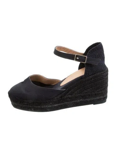 Pre-owned Castaã±er Canvas Espadrilles In Black