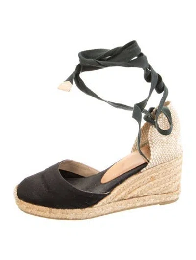 Pre-owned Castaã±er Canvas Espadrilles In Black