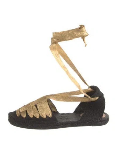 Pre-owned Castaã±er Canvas Espadrilles In Black