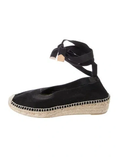 Pre-owned Castaã±er Canvas Espadrilles In Black