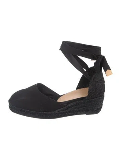 Pre-owned Castaã±er Canvas Espadrilles In Black