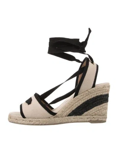 Pre-owned Castaã±er Canvas Espadrilles In Black/neutrals