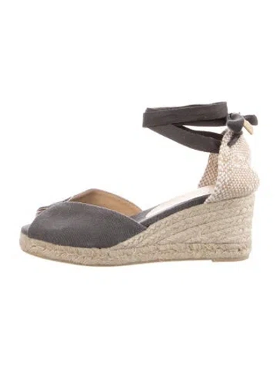 Pre-owned Castaã±er Canvas Espadrilles In Black/neutrals