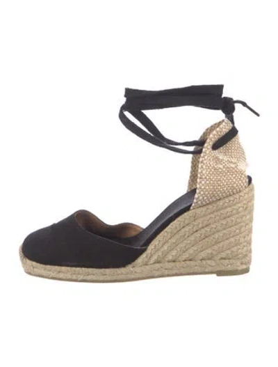Pre-owned Castaã±er Canvas Espadrilles In Black/neutrals