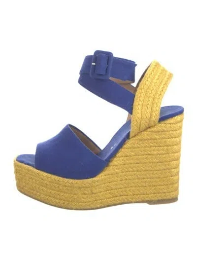 Pre-owned Castaã±er Canvas Espadrilles In Blue/yellow