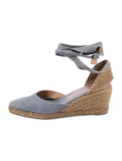 Pre-owned Castaã±er Canvas Espadrilles In Gray