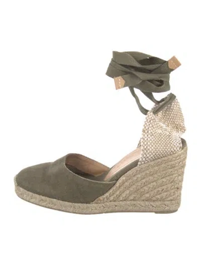Pre-owned Castaã±er Canvas Espadrilles In Green