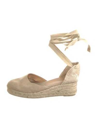 Pre-owned Castaã±er Canvas Espadrilles In Neutral