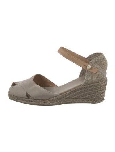 Pre-owned Castaã±er Canvas Espadrilles In Neutral