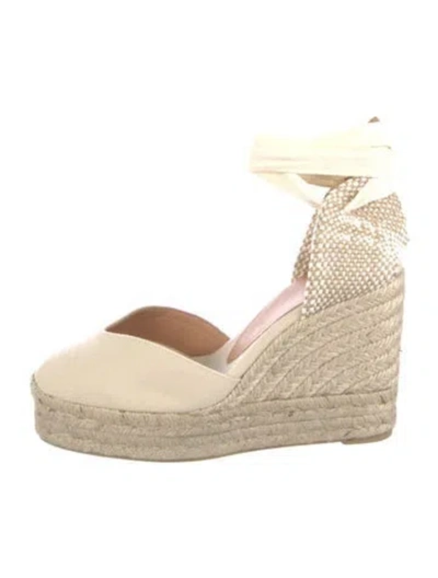 Pre-owned Castaã±er Canvas Espadrilles In Neutrals