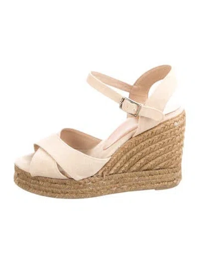 Pre-owned Castaã±er Canvas Espadrilles In Neutrals