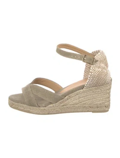 Pre-owned Castaã±er Canvas Espadrilles In Neutrals