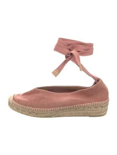 Pre-owned Castaã±er Canvas Espadrilles In Pink