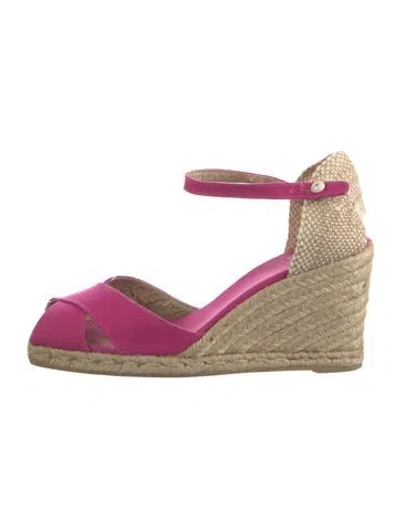 Pre-owned Castaã±er Canvas Espadrilles In Pink