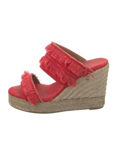 Pre-owned Castaã±er Canvas Espadrilles In Red