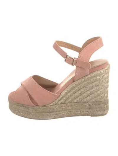 Pre-owned Castaã±er Canvas Espadrilles In Red