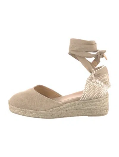 Pre-owned Castaã±er Canvas Espadrilles W/ Tags In Neutral