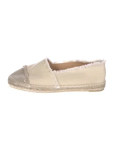 Pre-owned Castaã±er Canvas Espadrilles In White
