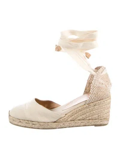 Pre-owned Castaã±er Canvas Espadrilles In Yellow