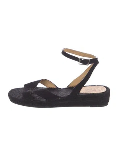 Pre-owned Castaã±er Canvas Gladiator Sandals In Blue