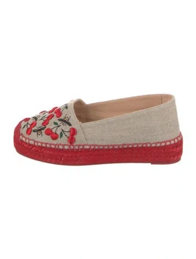 Pre-owned Castaã±er Canvas Patterned Espadrilles In Neutral