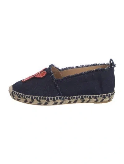 Pre-owned Castaã±er Canvas Printed Espadrilles In Blue