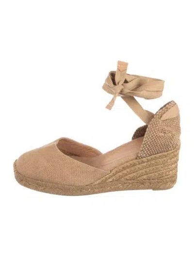 Pre-owned Castaã±er Canvas Pumps In Brown