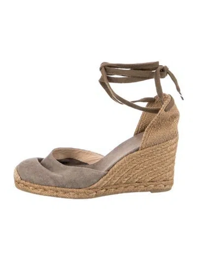 Pre-owned Castaã±er Canvas Pumps In Brown