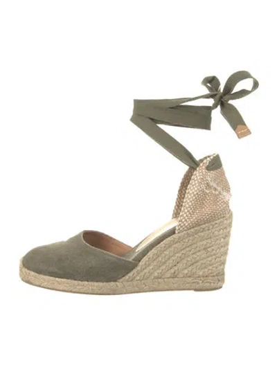 Pre-owned Castaã±er Canvas Pumps In Green