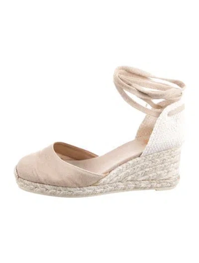 Pre-owned Castaã±er Canvas Pumps In Neutrals